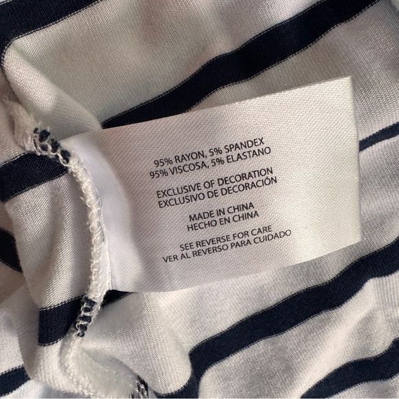 GAP Black Stripe Long Dolman Sleeve Round Neck Womens Size M Tee Shirt - Picture 11 of 12